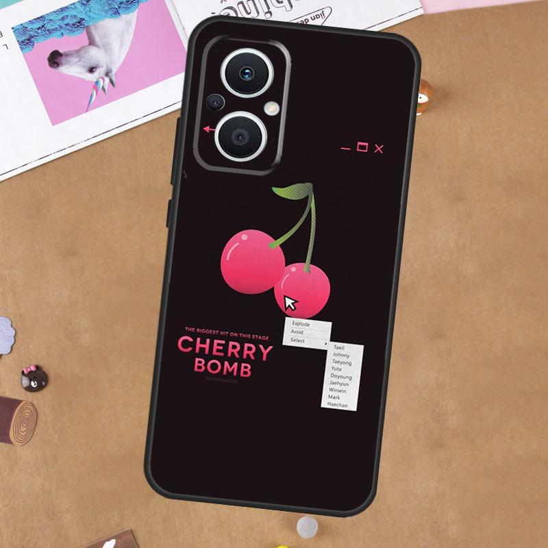 Cherry Pattern For OPPO Reno 13 12 11 10 14 Pro 8T 11F 12F 13F 14F 7 8 Lite OPPO Find X9 X8 X6 X5 Pro Case