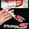 3D Metal Logo Type S Sticker Letter Front Grille Badge Car Rear Trunk Emblem Labels For Car Accessories