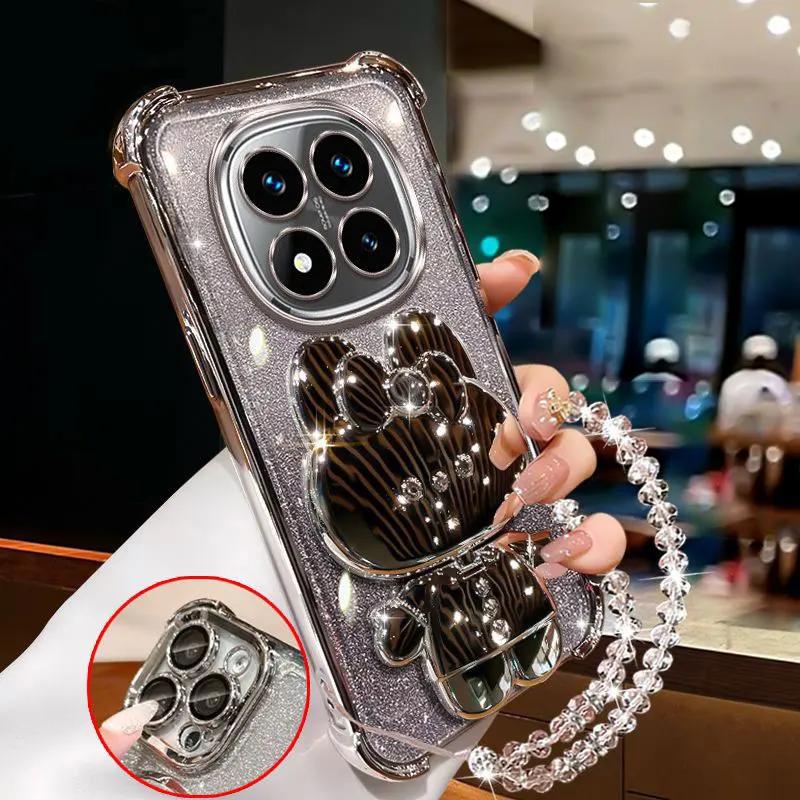 Противоударный чехол-подставка для Redmi Note14 pro 5G для Xiaomi Redmi Note 14 pro Plus 5G 14C 14T Милый браслет Мягкие чехлы Note14pro