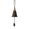 Vintage Hanging Bell Rustic Metal Wind Chime Retro Hanging Wind Bell with Owl or Leaf Pendant for Home Entrance Farmhouse Garden Decoration