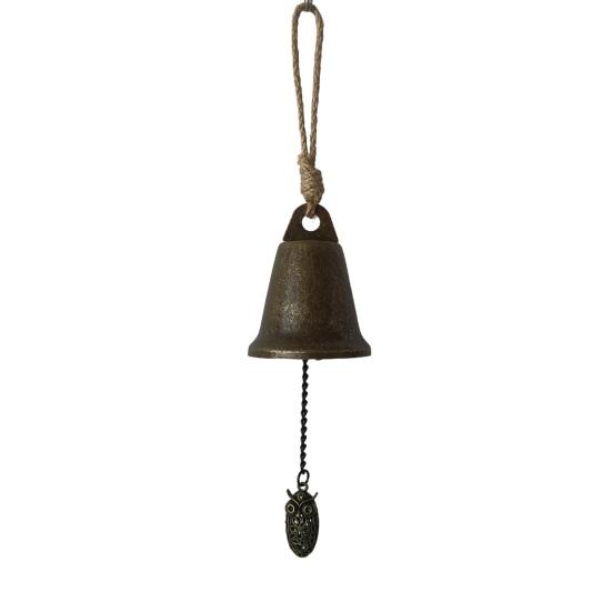 Vintage Hanging Bell Rustic Metal Wind Chime Retro Hanging Wind Bell with Owl