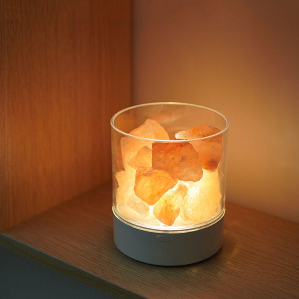 Natural Crystal Salt Lamp 7 Color Lights Table Lava Lamp Decorative Fixture LED Table Light  Desk