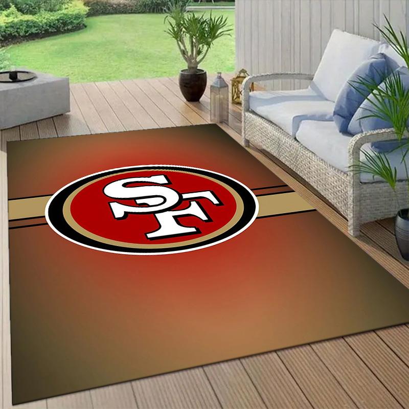 San Francisco 49ers2 Flannel Pattern Square Carpet,Area Rug,Carpet Rug for Living Room Bedroom Sofa Playroom Decor,Non-slip Floor Mat