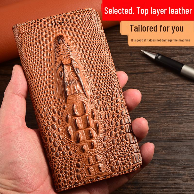 Genuine Leather Crocodile Head Flip Cover for Redmi Note8Pro and Note7Pro