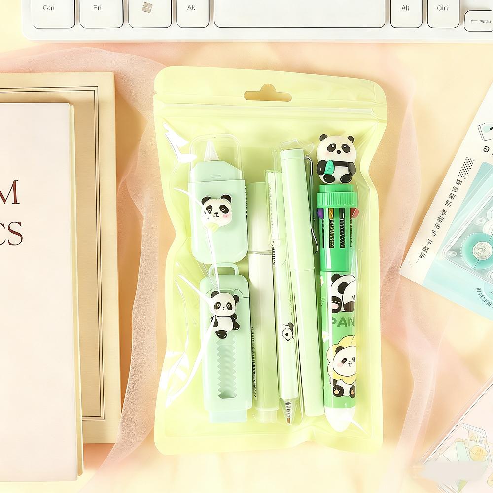 1 Pack Highly Attractive Stationery Set Xmas Stationery Gift Cute Ballpoint Pen Gel Pen Correction Tape Eraser Students Prizes