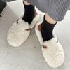2024 Women's New Winter Plush Flat Shoes Outdoor Warm Snow Boots Fashion Round Toe Buckle Decorated Low-top Cotton Shoes