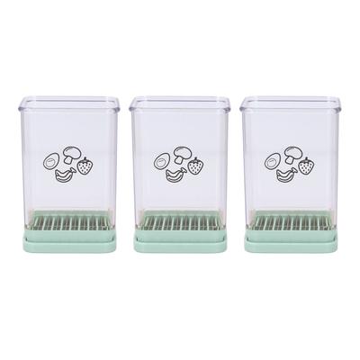 3 шт., резак для фруктов, быстрая нарезка ломтиками, быстрое приготовление салата, кухонный инструмент из нержавеющей стали зеленого цвета