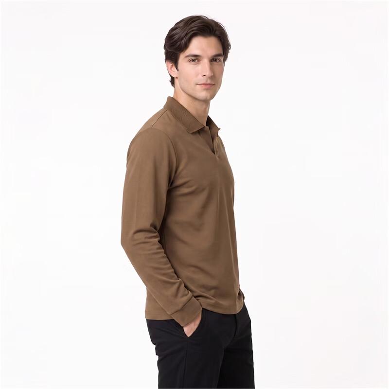 Pierre Cardin Men's Wool Blend Thickened Long-Sleeve Polo Shirt