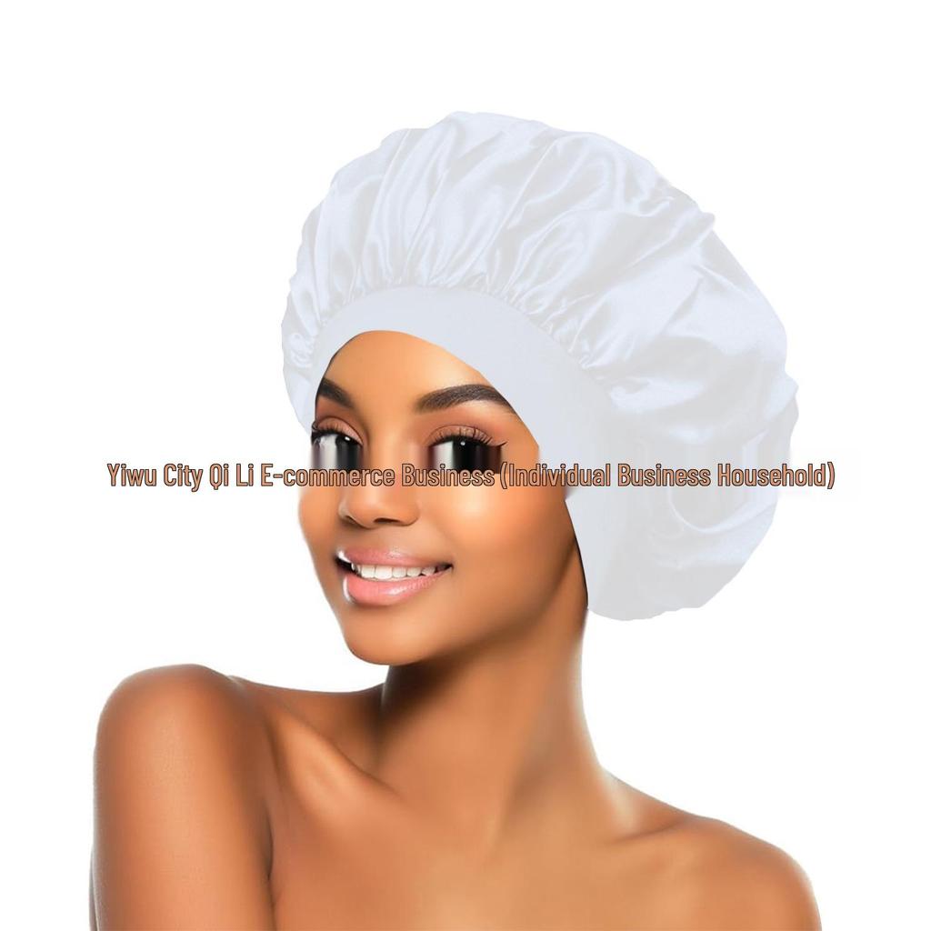 Women's Satin Wide-Brim Nightcap for Hair Care & Styling