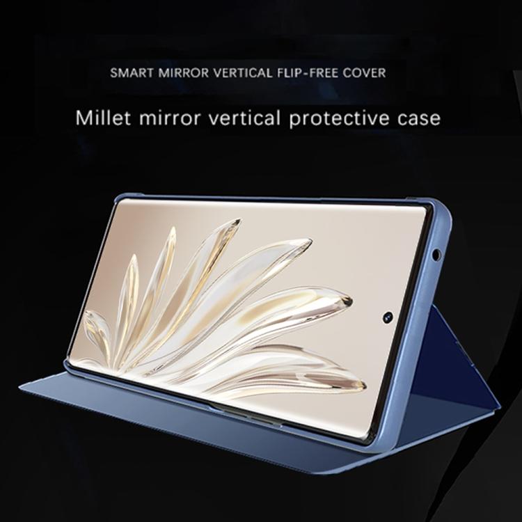 For Honor 70 Plated Mirror Horizontal Flip Leather Phone Case with Holder