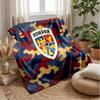 Romania Football Printed Flannel Blanket Skin Friendly Warm Decorative Throw for Indoor Couch Bed Daily Use