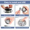 Stainless Steel Pop Up Sink Strainer Anti-Odor Bathtub Drain Stoppe  Bathtub Plug