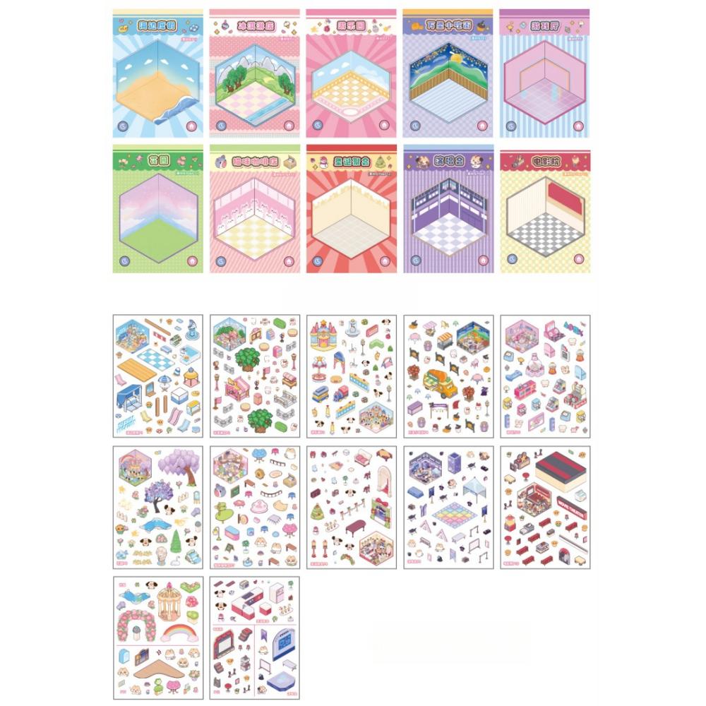 3D Пейзаж Миниатюрные Сценические Наклейки Милый Капибара Карманный Сценический Комплект для Детей Дети