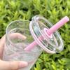 Bowknot Pattern Cold Drinking Cup 450ml Car Tumbler Cup Simple Water Bottle  for Students
