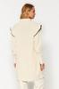 Women's Fashionable Stylish Hijab Sweater Cream Black Ribbed Knitwear Knitted Sweater