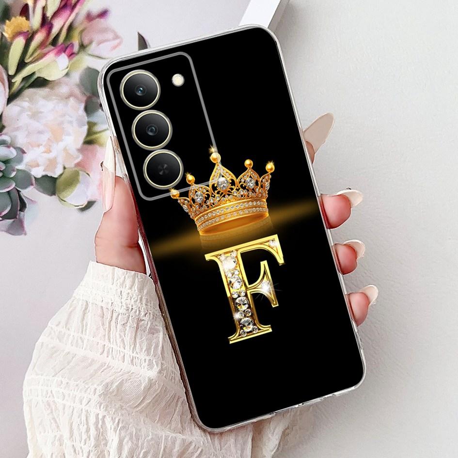 Для Realme 14x 5G Чехол Роскошные Буквы Короны Мягкий Силикон Тонкие Чехлы для Телефона Для OPPO Realme 14x Задняя Крышка на Realme14x Защитный Чехол