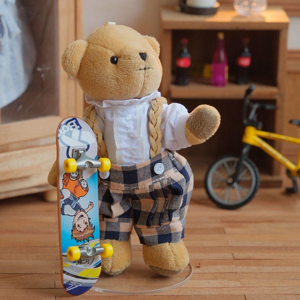 Одежда для мультяшной куклы ручной работы Клетчатый комбинезон Плюшевая одежда для куклы Памперсы Детский подарок