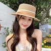 Flat Top Straw Hat Women's Summer Seaside Beach Vacation Big Brim Sun Protection Sun Hat Fashion Flat Top Hat