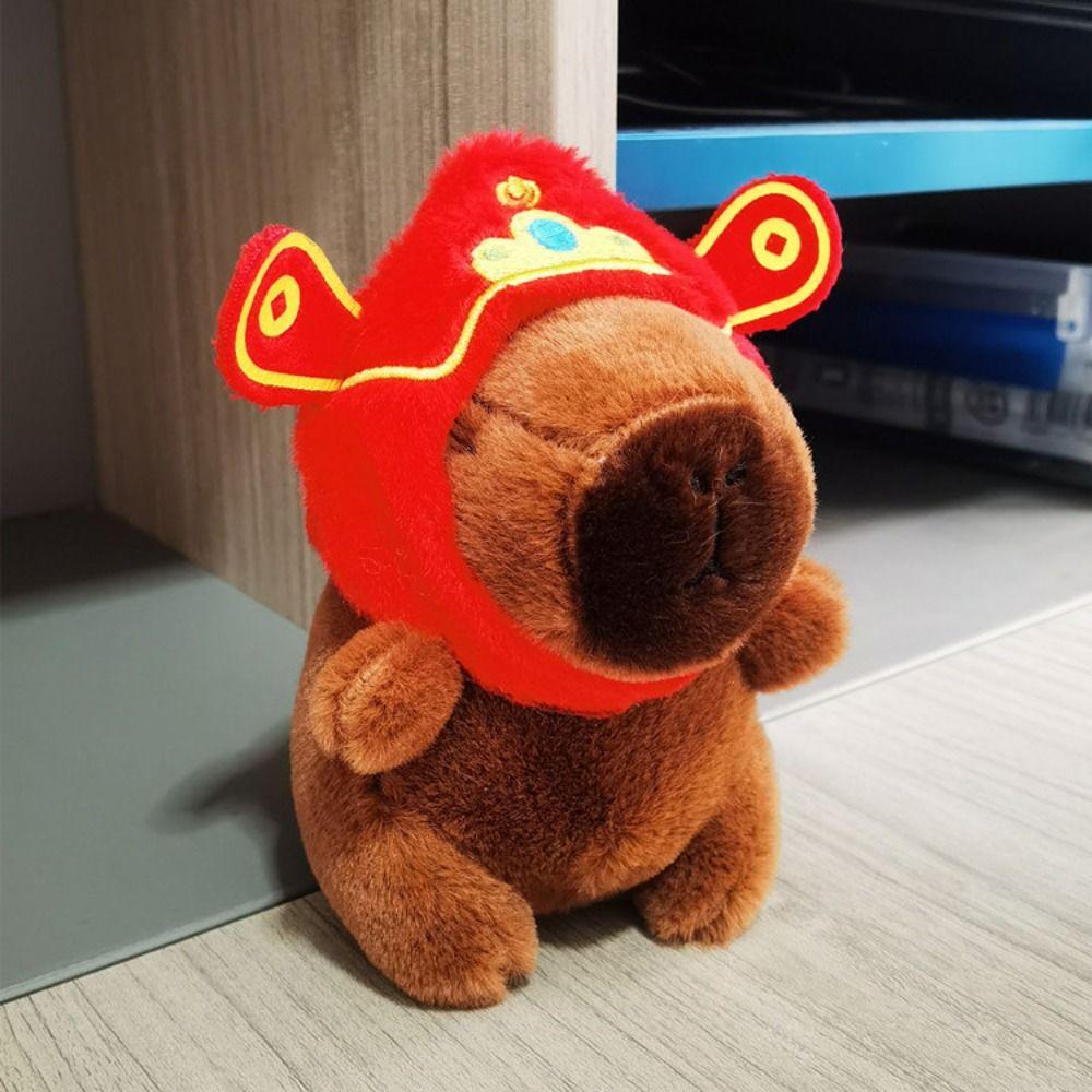 Cute Toy Simulation Capybara Pendant Multicolor Fluffty Animal Doll Headgear Capybara Doll Kids