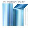6*215mm 10 Colors Eco-friendly Reusable Metal Straws Set 304 Stainless Steel Drinking Straw Cocktail Party Favor Bar Accessory