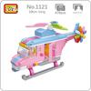 LOZ 1121 розовый вертолет Радужный цветок воздушный самолет 3D модель DIY мини-блоки кирпичи строительные игрушки для детей подарок без коробки