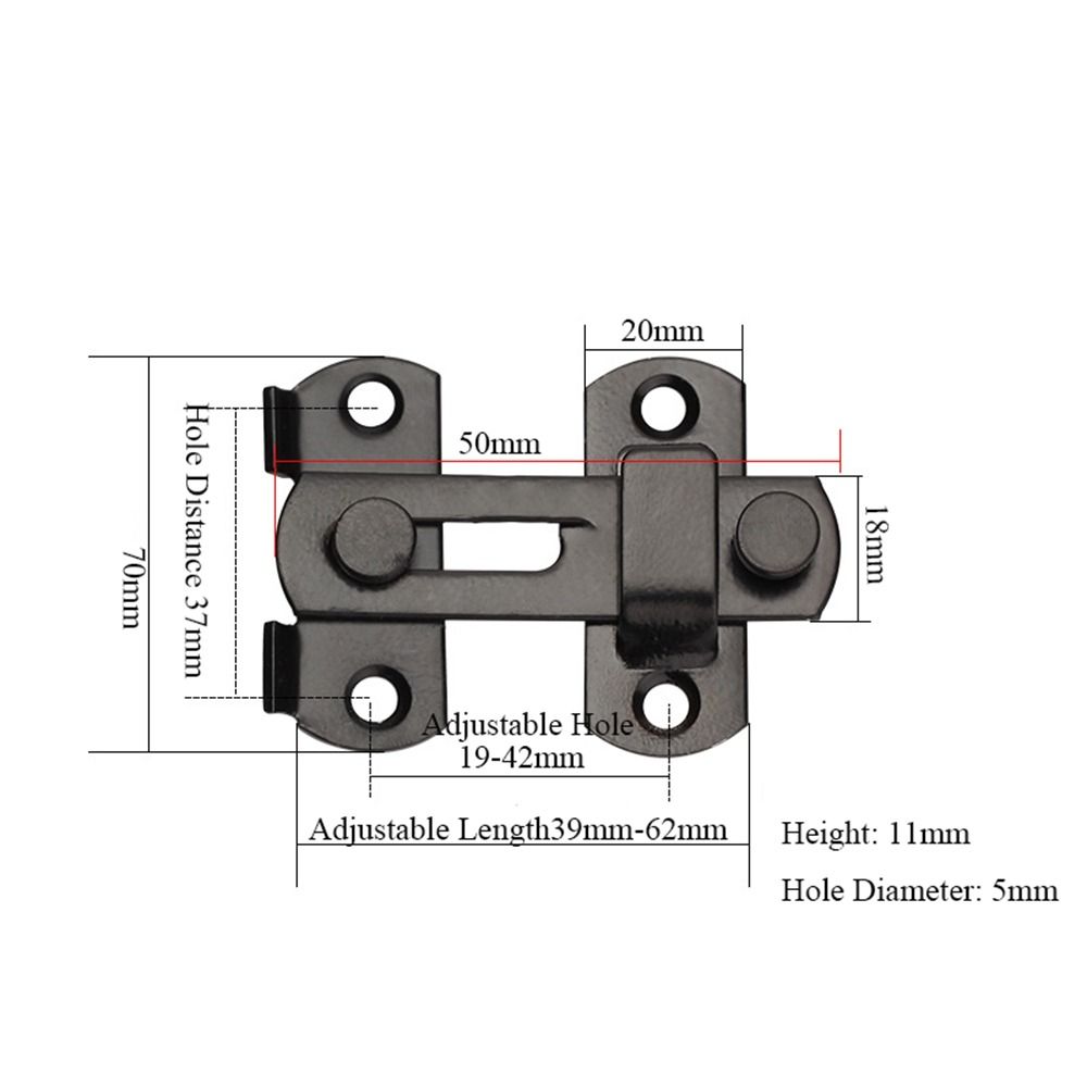 Черный противоугонный правый угол безопасности с винтами откидной засов дверной замок домашняя фурнитура дверная пряжка