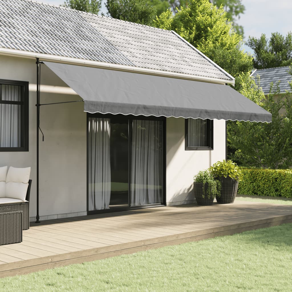Awning Valance Anthracite Striped 5 m