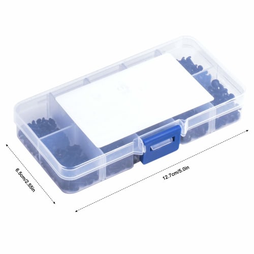 500-Piece Set of 9 Sizes of Carbon Steel Self-Tapping Screws, Cross Head, Self-Tapping Bolts, M2, M2.3, M2.6, M3, Round Head, Pan Head, with Storage C