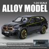 1/24 BMW THE XM Alloy Car Model Toy Metal Die Cast Off-Road Vehicle Sound Light Pullback Function SUV Car Boy Gift