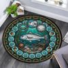 Marine Life Glass Round Area Rug Under Office Chairs Bedroom Living Room Home Decor