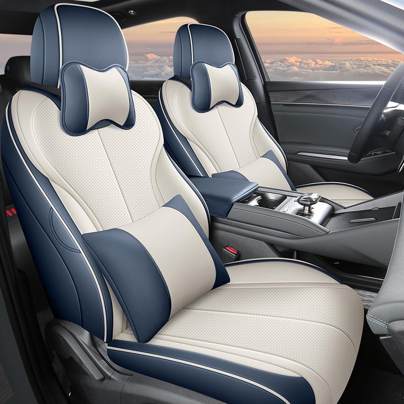 BYD Qin L Compatible Full Leather Car Seat Cushion - All-Season, Five-Seat Design