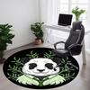 1pc Panda Bamboo Office Round Area Rug, Indoor Mat Suitable For Office, Under Office Chairs Bedroom Living Room Home Decor, Room Deco