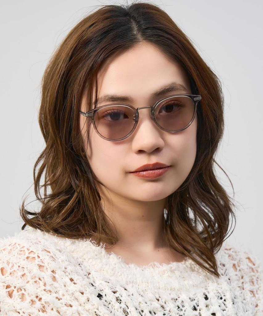 Boston type sunglasses UNITED ARROWS SUNGLASSES United Arrows Unisex UV protection UV protection Stylish [Zoff] (gray (clear)) Women's Men's