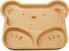 Alphax Children's Plate, Wood Grain, 24.5 X 20 X 2 Cm, Beech, Bear Design, 905066