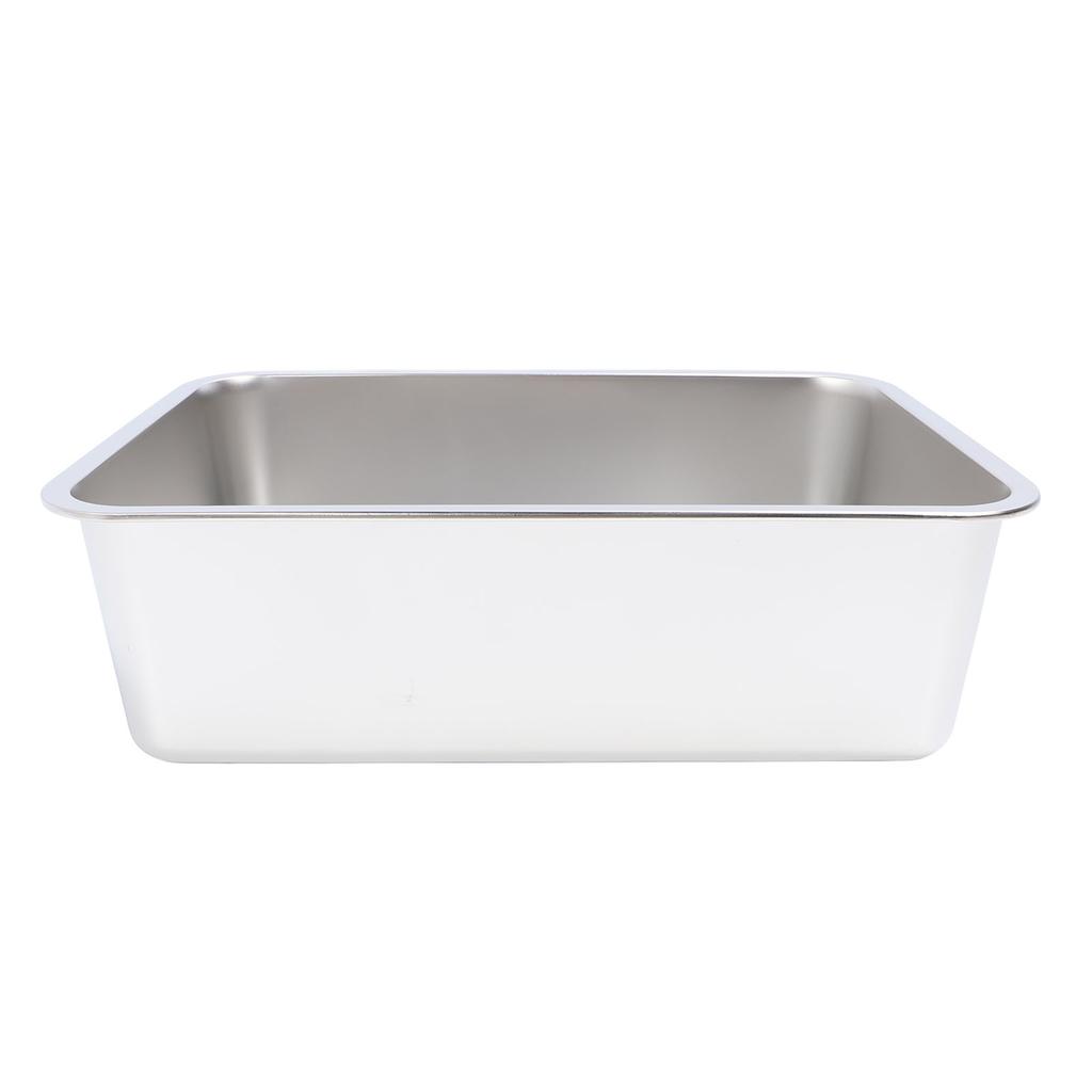 Stainless Steel Open Cat Litter Box Large Rust Resistant Stick Proof Surface Litter Pan with High