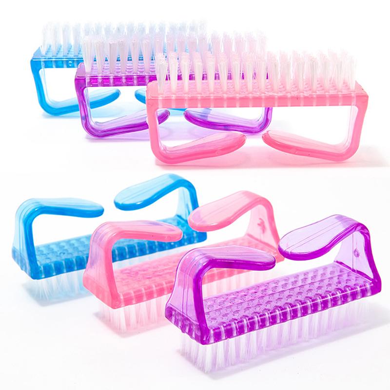 Пластиковая ручка для очистки ногтей от пыли, кисточка для чистки маникюра, педикюра, инструмент для пилки