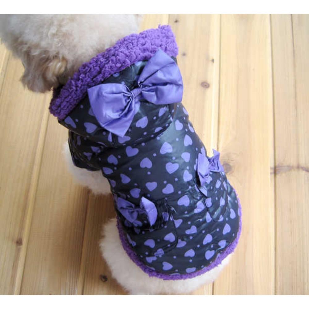 Осень и зима щенок тедди померанского шпица питомец зимний кот цветочный летящие рукава маленькая собака двухлапое платье с хлопковой подкладкой