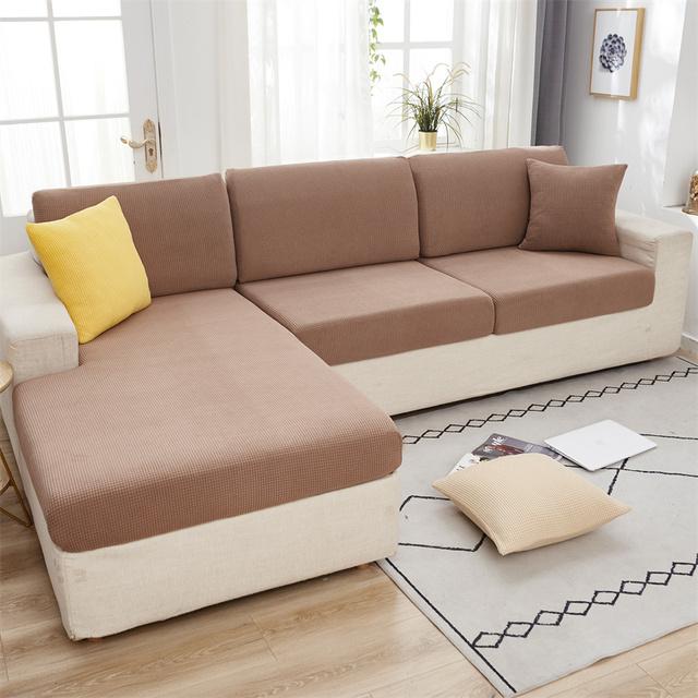 Жаккардовый чехол для подушки на сиденье дивана, чехол на стул, эластичный моющийся съемный чехол для сиденья, флисовая защита для дивана