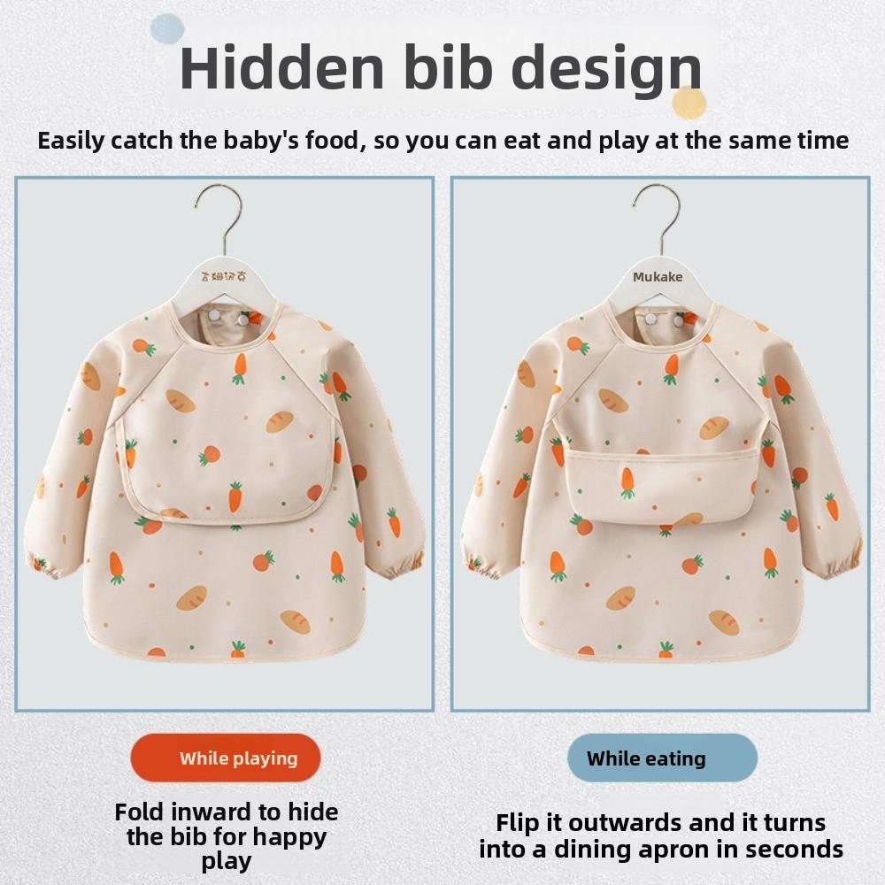 Rice Pocket Child Feeding Bib Feeding Blouse Toddler Bibs New Long Sleeve Apron