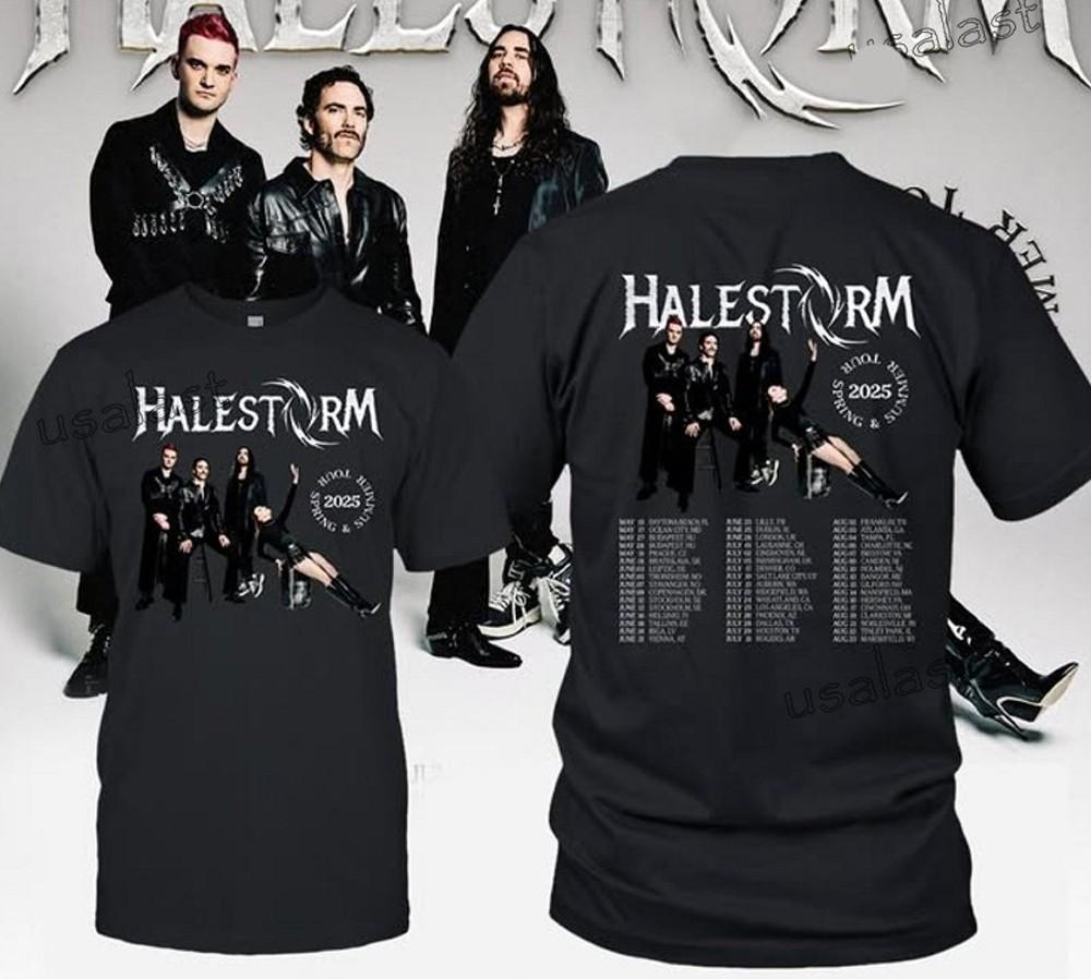 Halestorm Весна и Лето 2025 Тур Классическая Футболка Все Размеры 20D1633 Унисекс Футболка