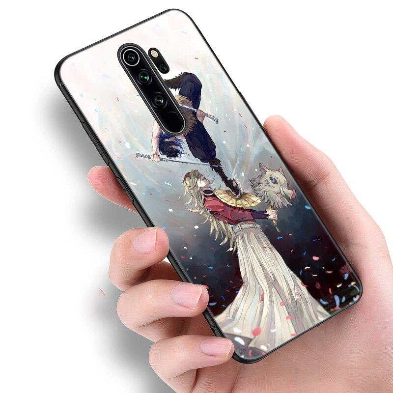 Anime Demon Slayer Inosuke Silicone Phone Case For Xiaomi Redmi Note 11 10 9 8 Pro 11T 10T 10S 9S 8T 9 9A 9C 9T Black Soft Cover