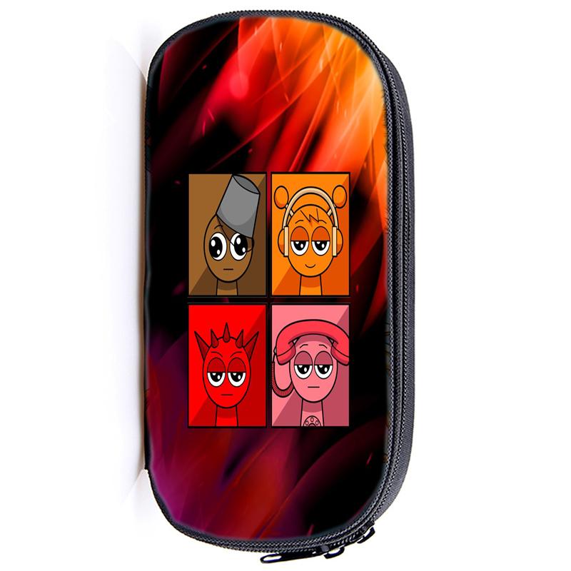 Сумка для хранения ручек Sprunki Incredibox Пенал для детей Многофункциональные косметические принадлежности для учебы Простые канцелярские принадлежности для мальчиков и девочек