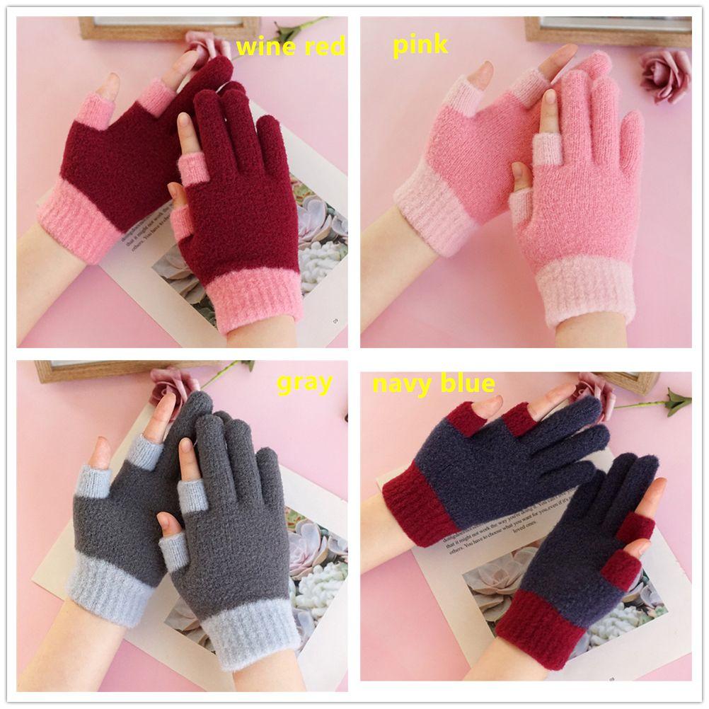 Fashion Men Women Elastic Touch Screen Gloves Thick Warm Mittens Arm Warmers Plus Velvet
