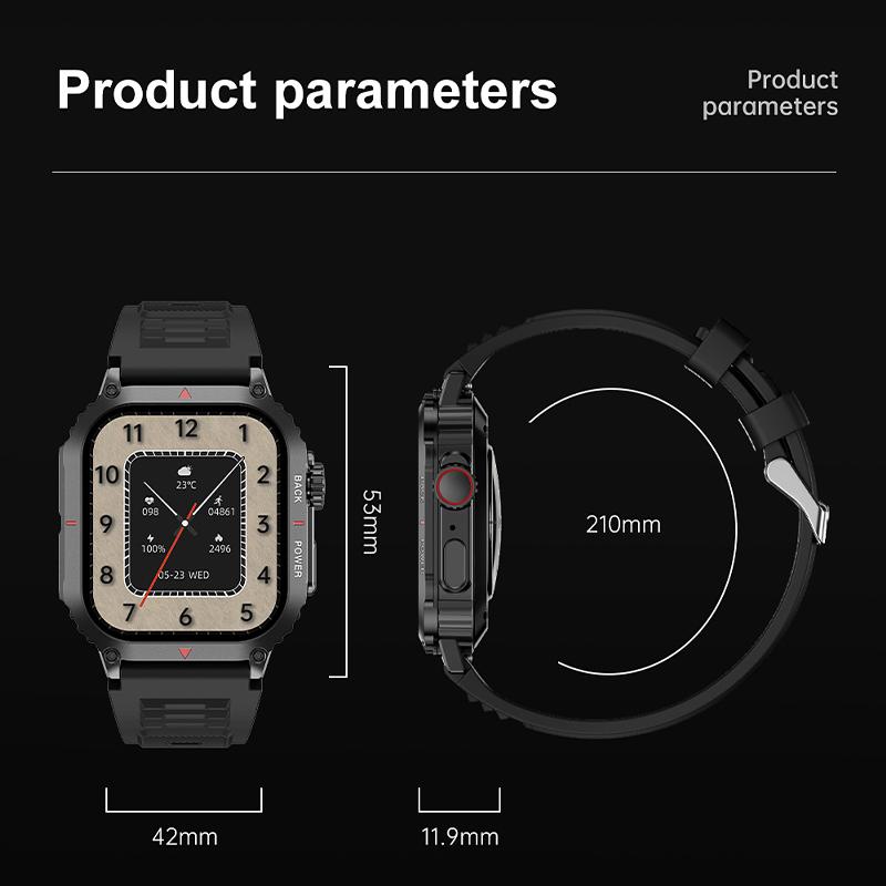 Новинка 2024 года, спортивные прочные военные умные часы, мужские часы Ftiness, IP68, водонепроницаемые, 1,95 дюйма, AI Voice, NFC, Bluetooth, умные часы с вызовами