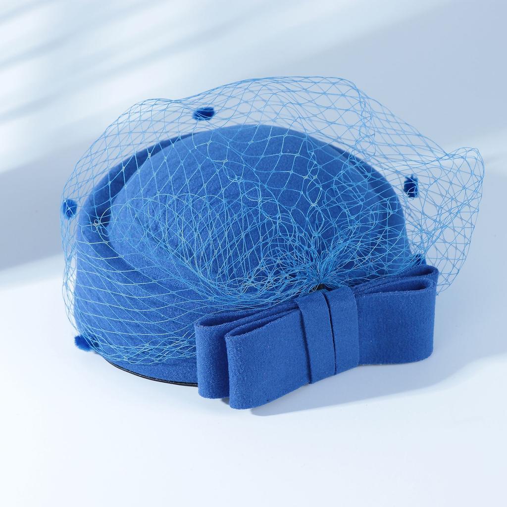 Женская шляпа в французском стиле Сетчатая шляпа Британская свадебная вечеринка Бант Шляпа стюардессы