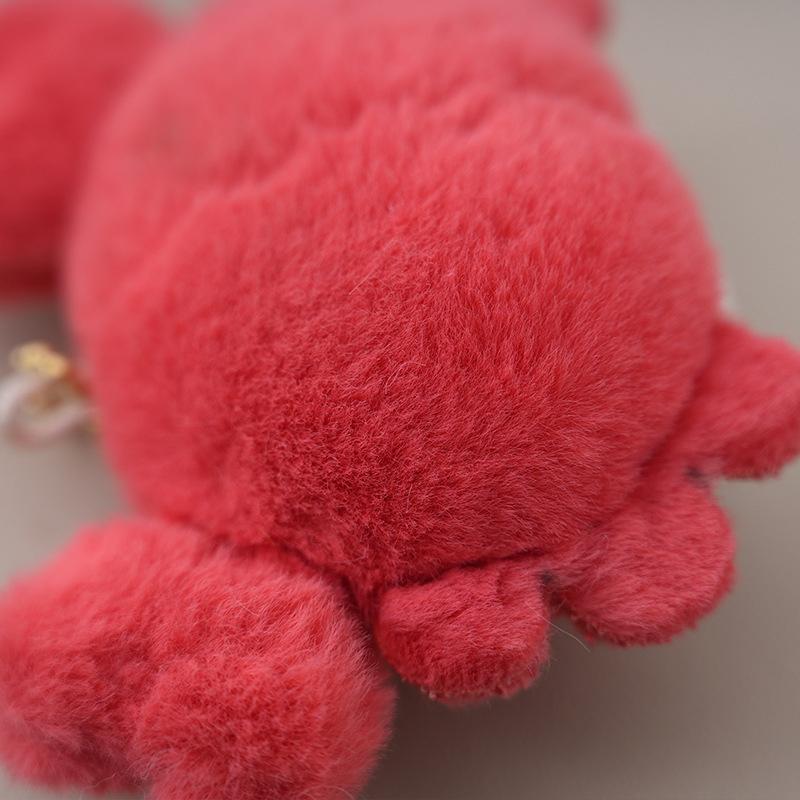 1Pc Ocean Animal Octopus Crab Plush Keychain Cartoon Plush Stuffed Pendant Hexagonal Dragon Keyring Aquarium Gift