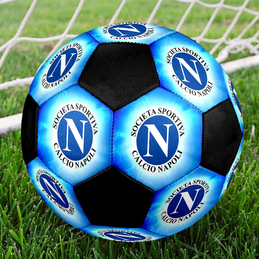 Футбольный мяч SSC Napoli Размер 5 Цветной Машинная строчка ПВХ Готов к соревнованиям Прочный Высокий отскок