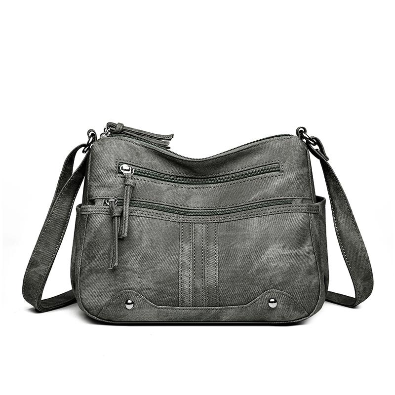 Женская легкая сумка кроссбоди с несколькими отделениями и регулируемым ремешком, повседневная наплечная сумка