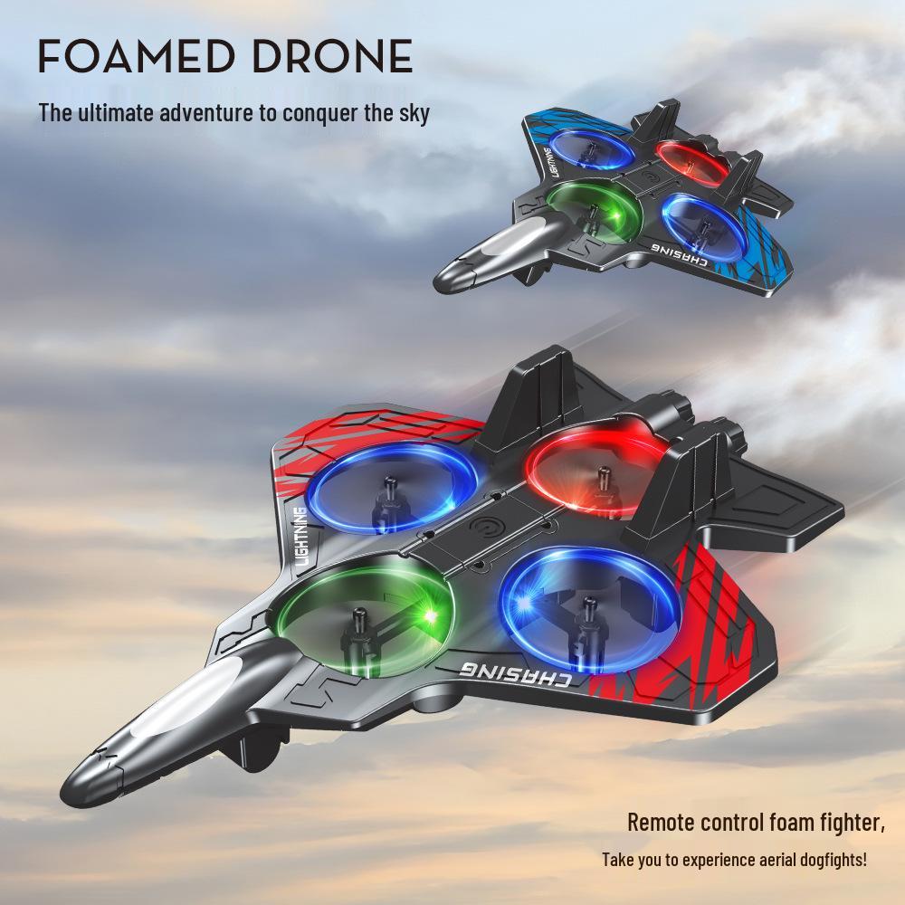 A1 Remote Control Foam Airplane with Colorful Lights & 360° Rolling Stunt Capabilities