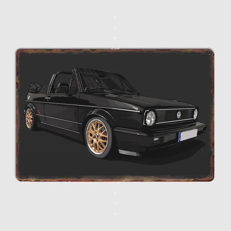 VW GT2 53B MK1 BBS MK3 Трабант 601 Классический автомобиль Настенный арт Постер Металл В помещении Домашний декор С жестью Декор Украшение комнаты